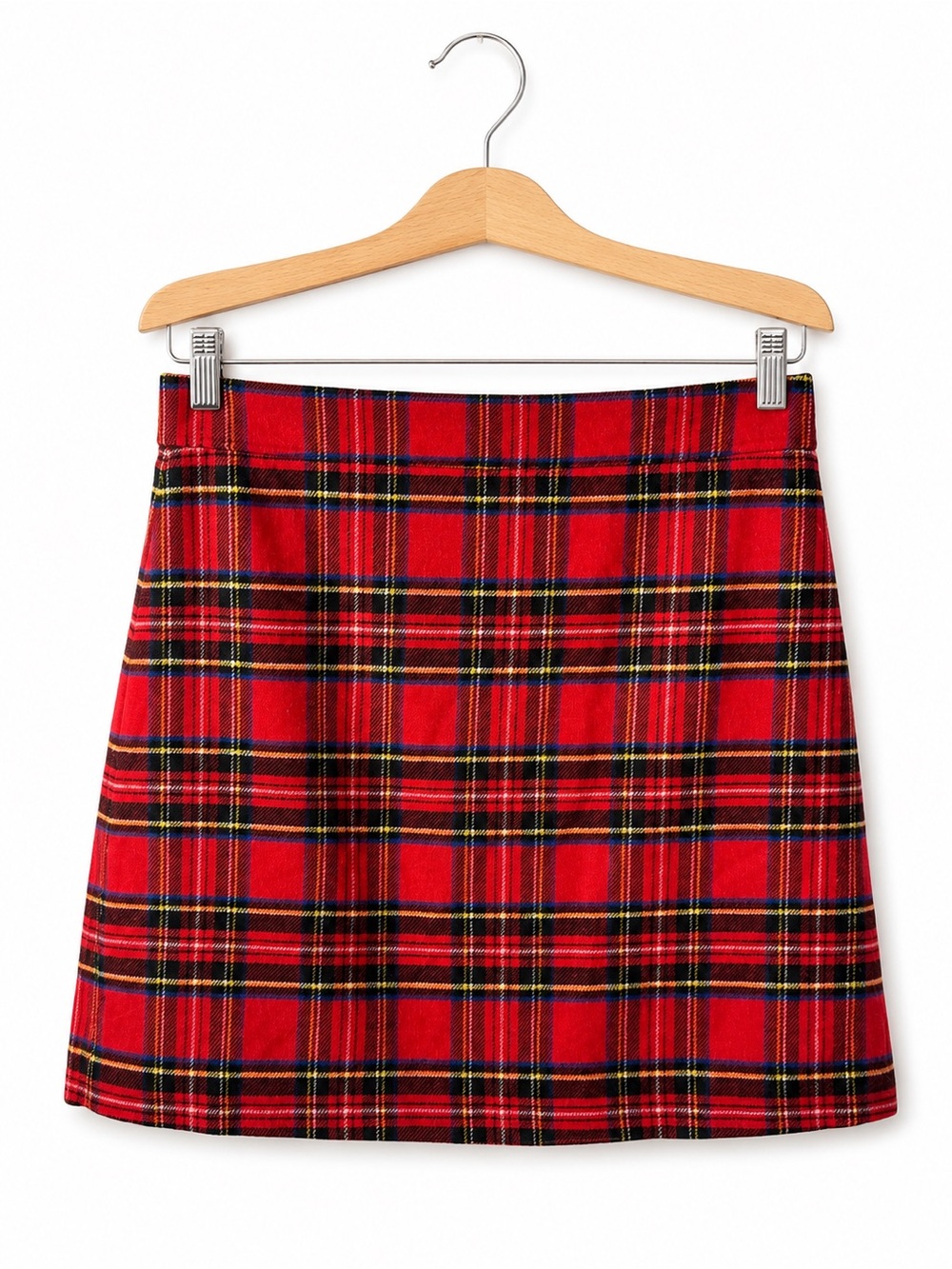 J.Crew Red Tartan Plaid Mini Skirt Size 12 A-Line Preppy Holiday Classic